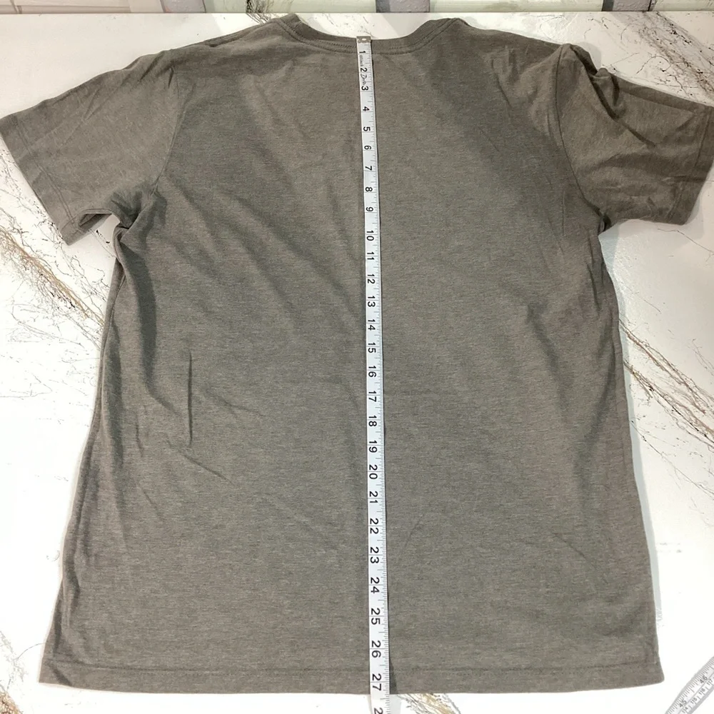 The North Face Heather Gray Tee with Sky Blue Logo Size M